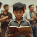 A boy standing up against family pressure