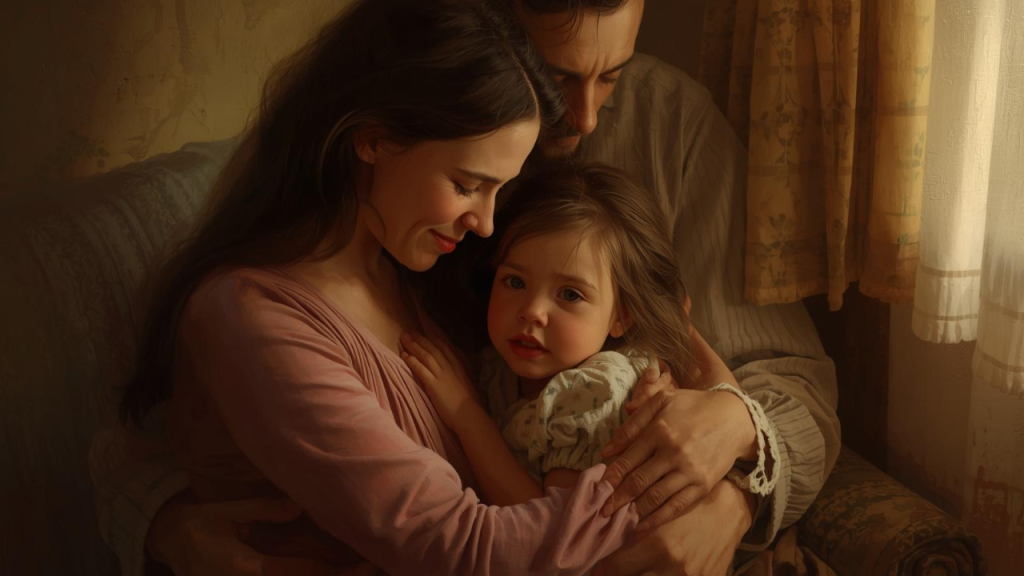 A couple adopting an orphan