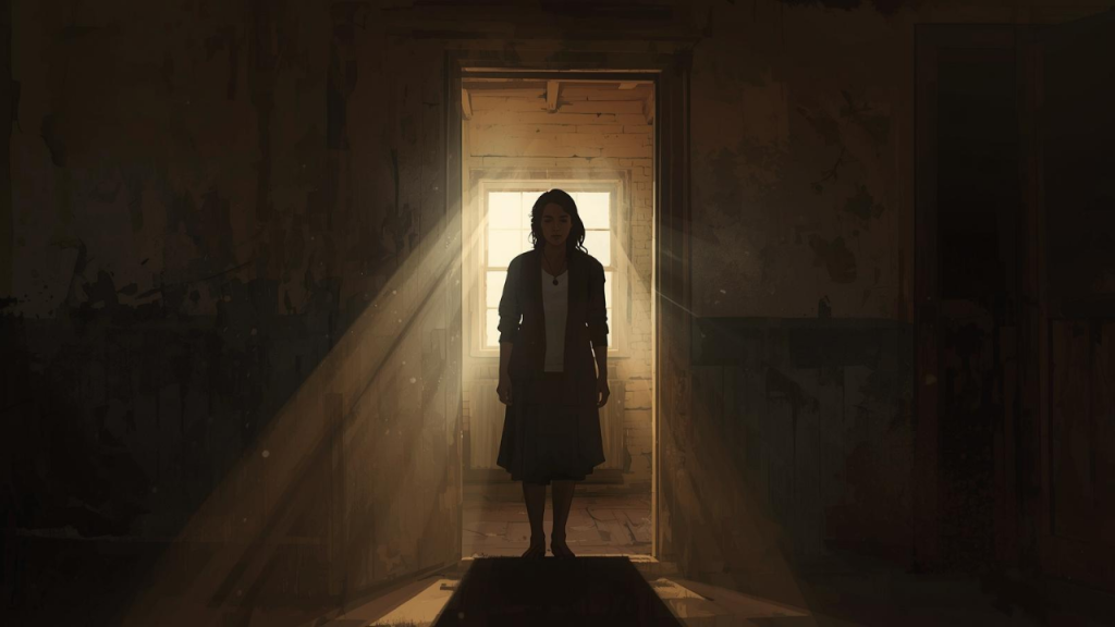 A person confronting their childhood trauma